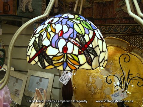 Hand Made Tiffany Lamps with Dragonfly