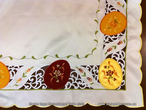 Easter Eggs Embroidered Table cloth 