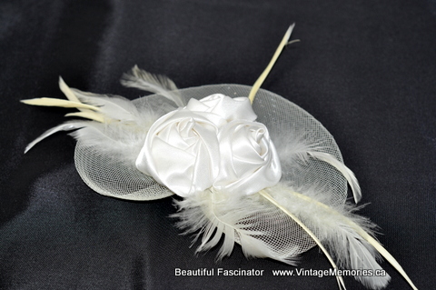 beautiful_Fascinator_hair clip white_