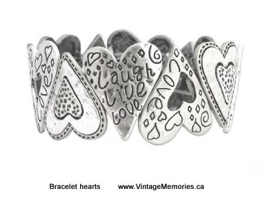 bracelet silver hearts