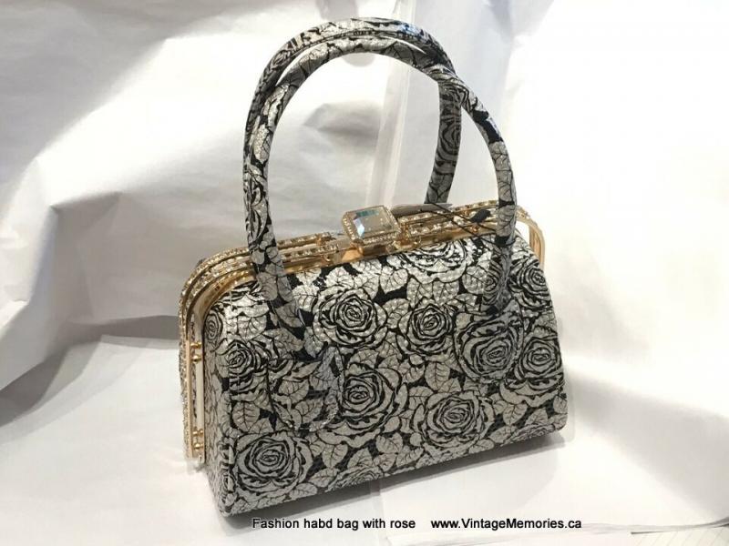 hand bag with rose